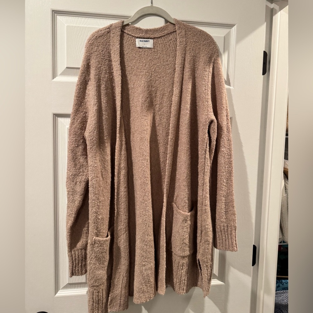 Cozy Open-Front Cardigan Sweater - pink